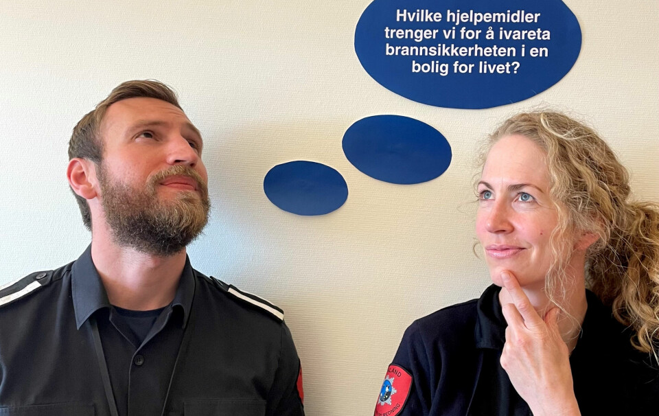 Eirik Tjelta Tuftedal og Marie Aanestad fra seksjon «Trygg hjemme» i forebyggende avdeling i Rogaland brann og redning deltok på «Bolig for livet»-konferansen i Stavanger i mai